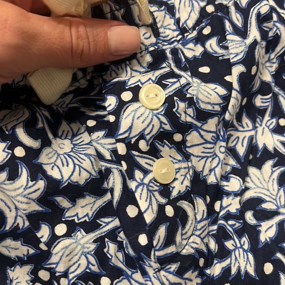 Blue and white print airy pants - Picture 5 of 9